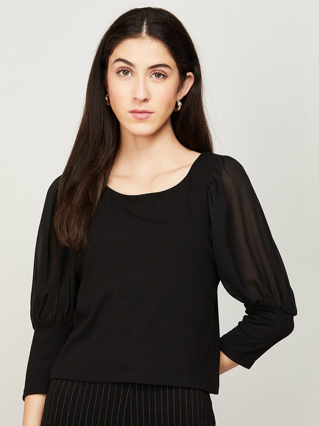 

CODE by Lifestyle Round Neck Top, Black