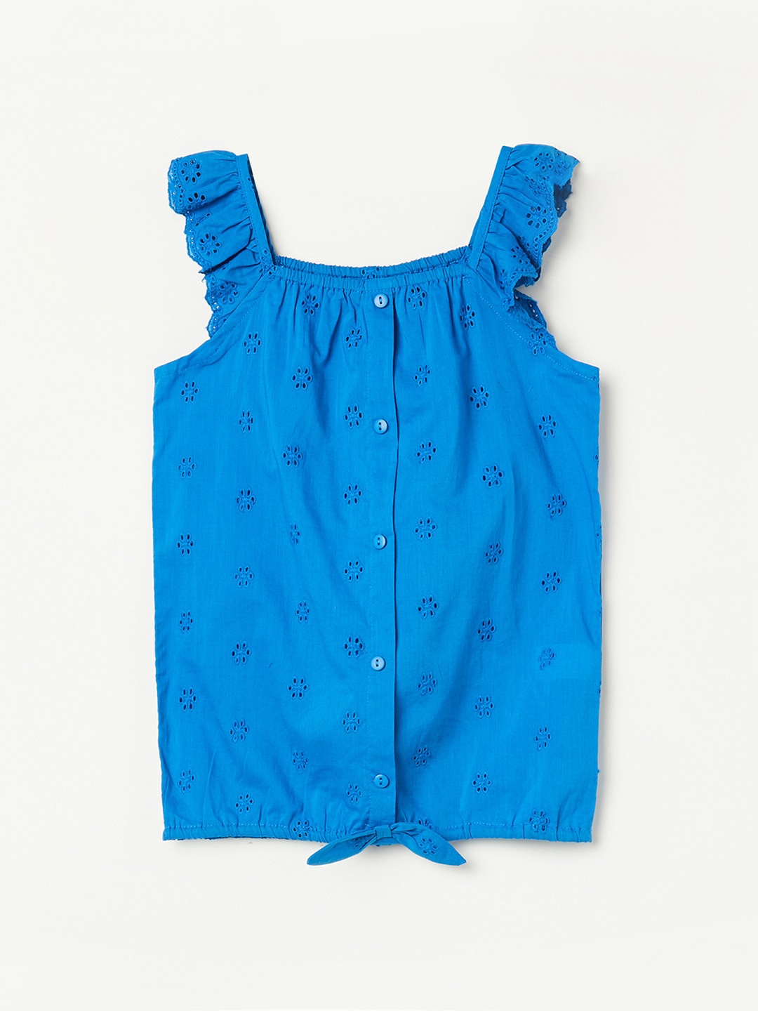

Fame Forever by Lifestyle Girls Floral Printed Pure Cotton Top, Blue