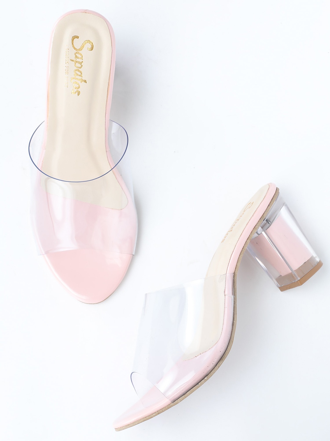 

SAPATOS Textured Block Heels, Pink