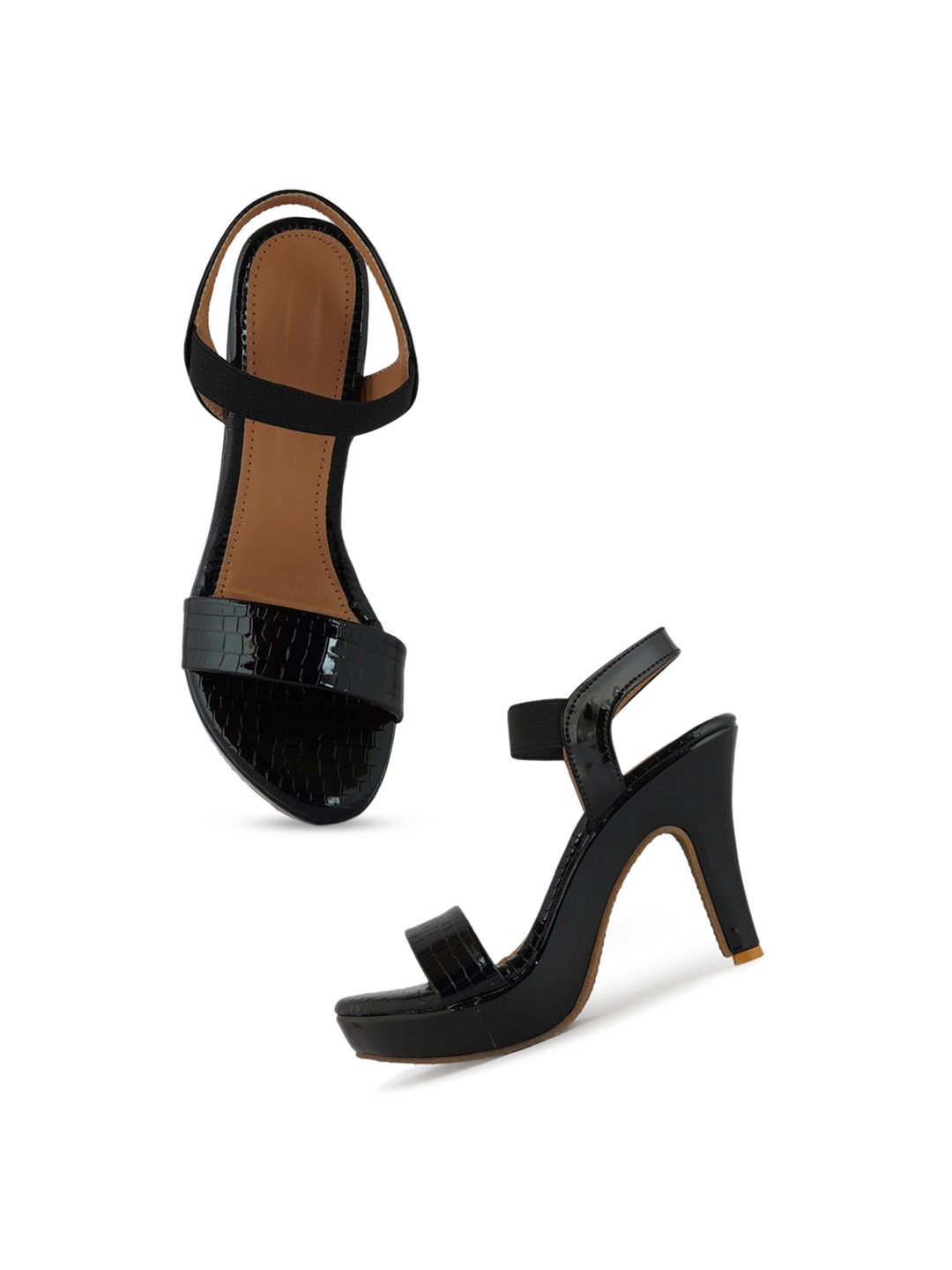 

SAPATOS Back Straps Block Heels, Black