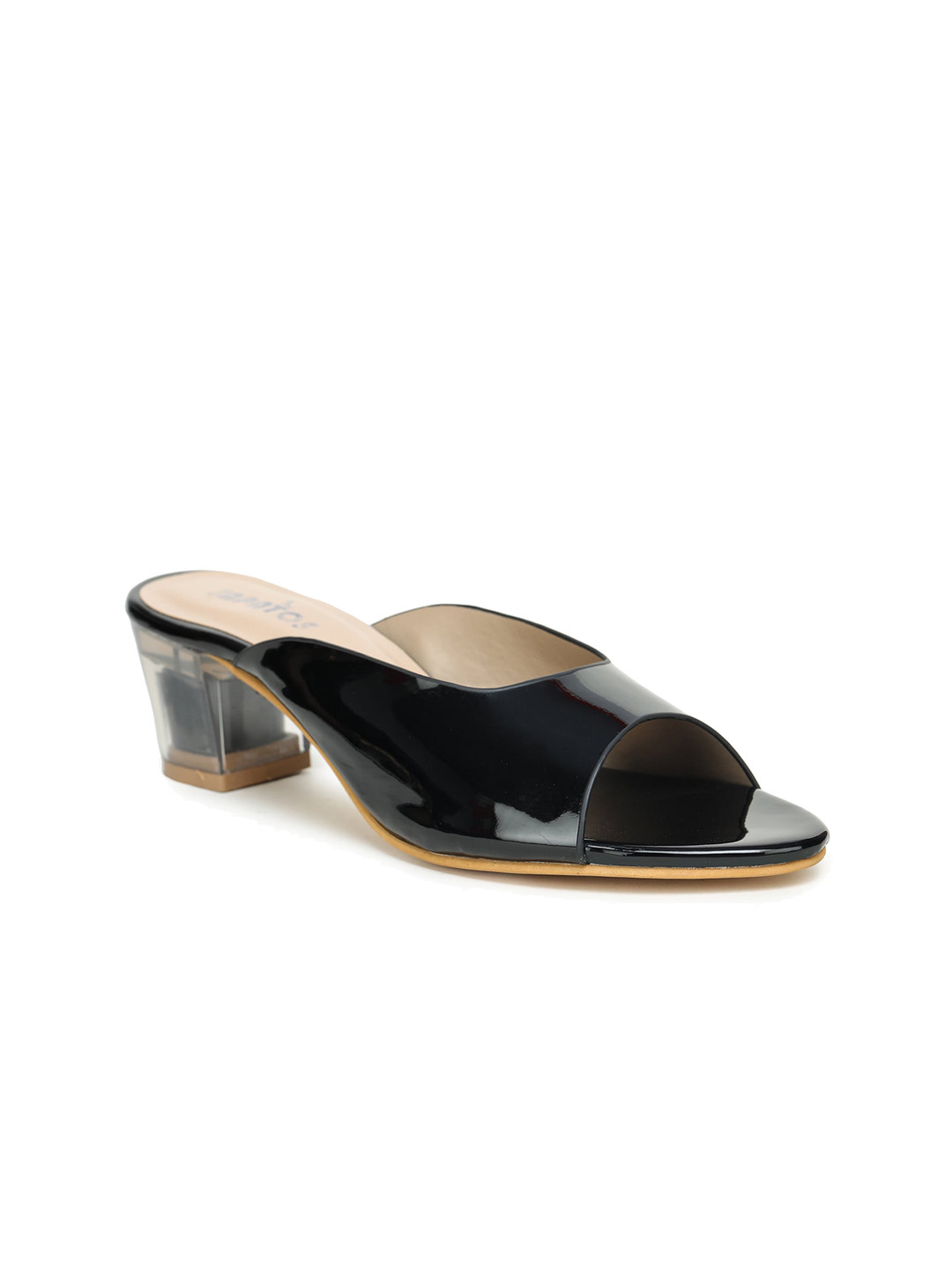 

SAPATOS Open Back Block Mules, Black