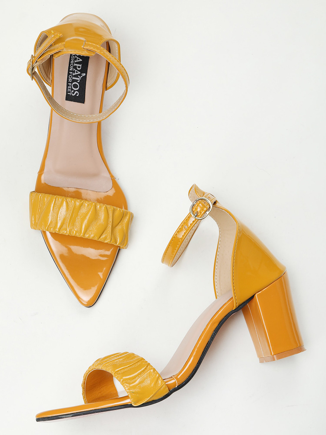 

SAPATOS Block Heels With Buckles, Yellow