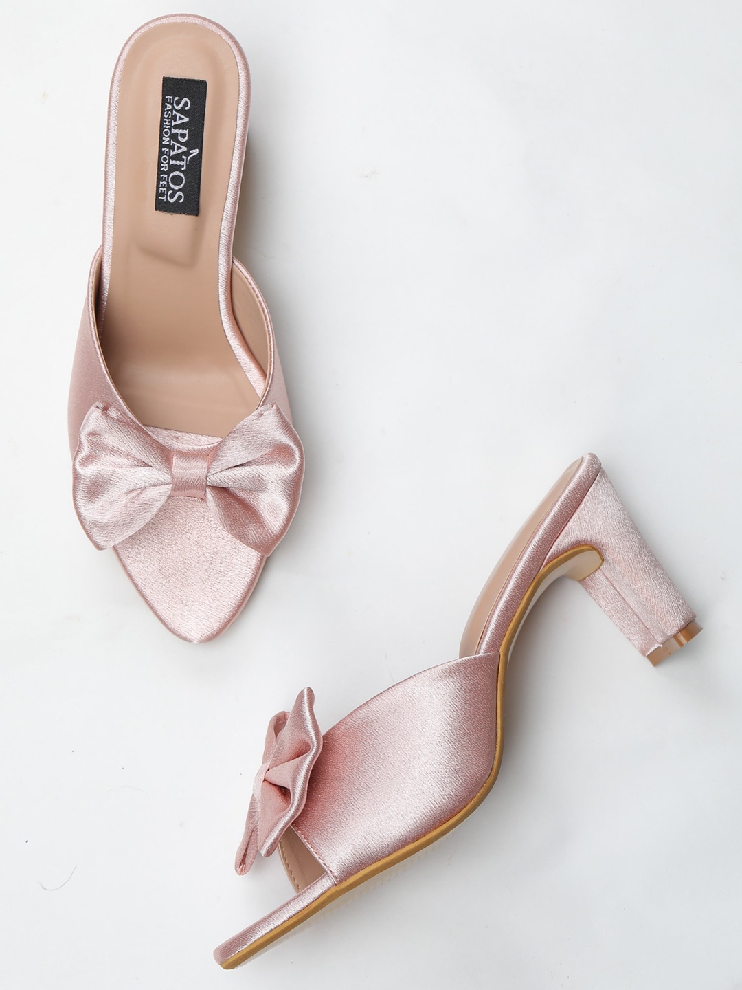 

SAPATOS Block Heels with Bows, Pink