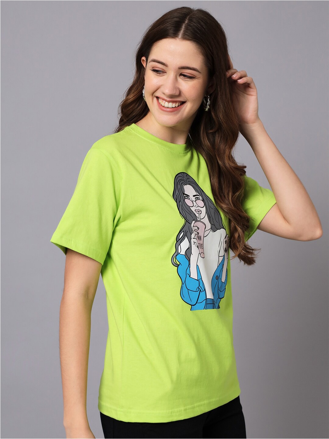 

The Dry State Graphic Printed Cotton Loose Fit T-shirt, Fluorescent green