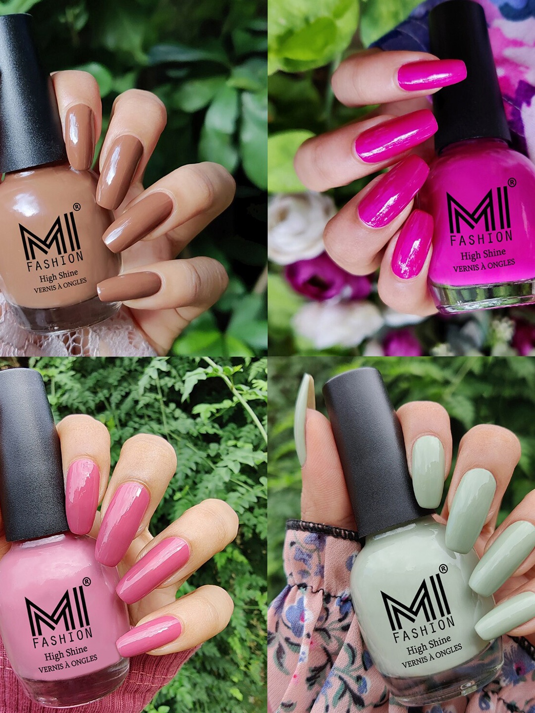 

MI FASHION Set Of 4 High-Shine Long-Lasting Glossy Nail Paint - 15ml each, Nude