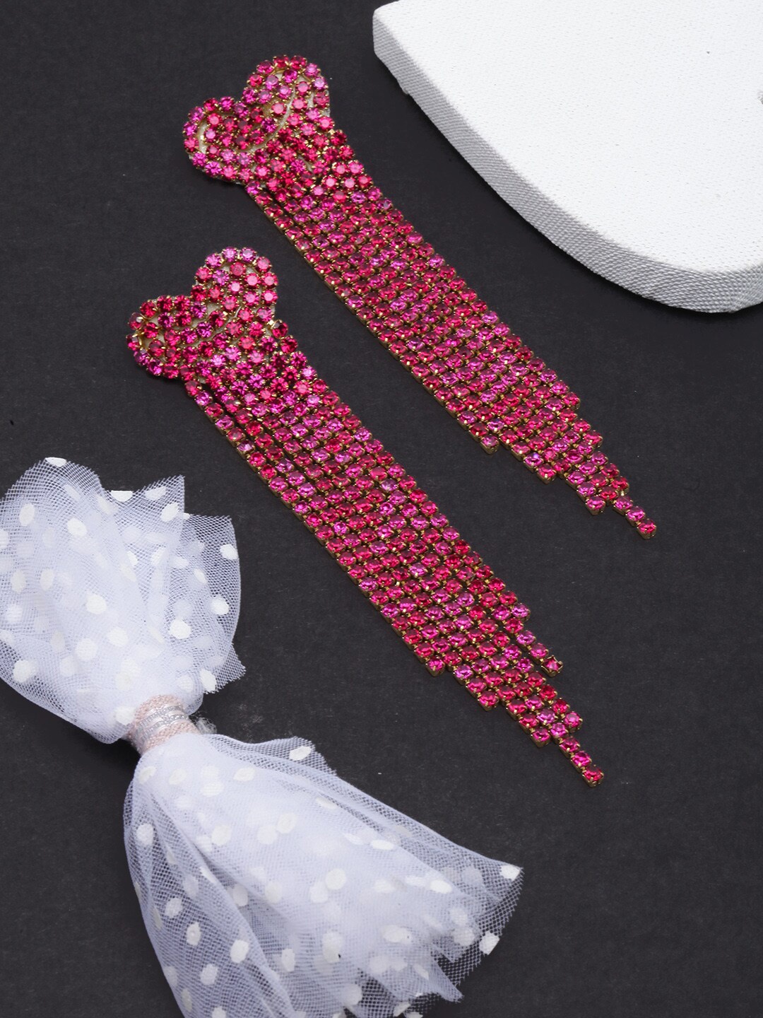 

DressBerry Gold-Plated Contemporary Drop Earrings, Pink