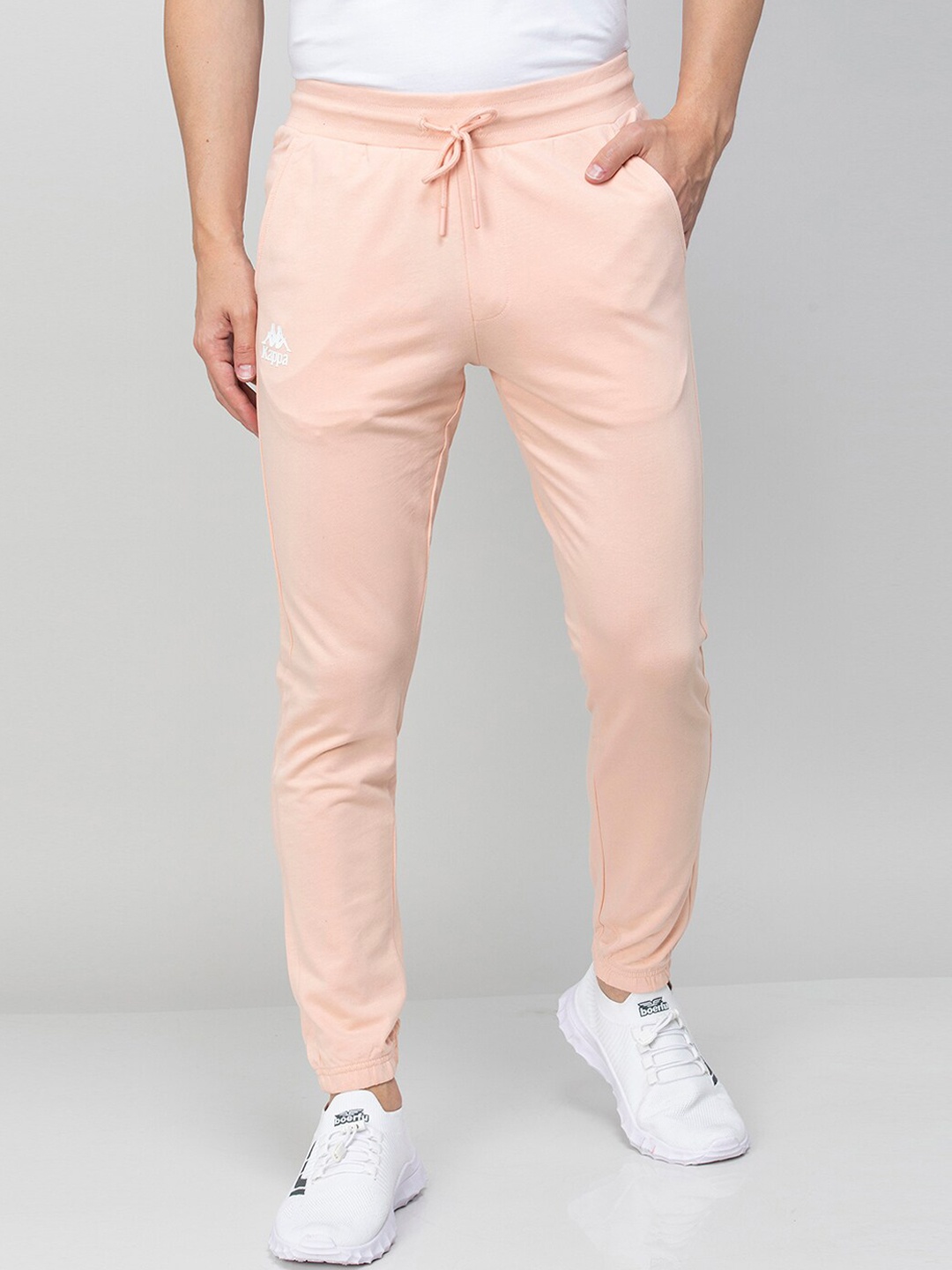 

Kappa Men Mid-Rise Cotton Joggers, Peach