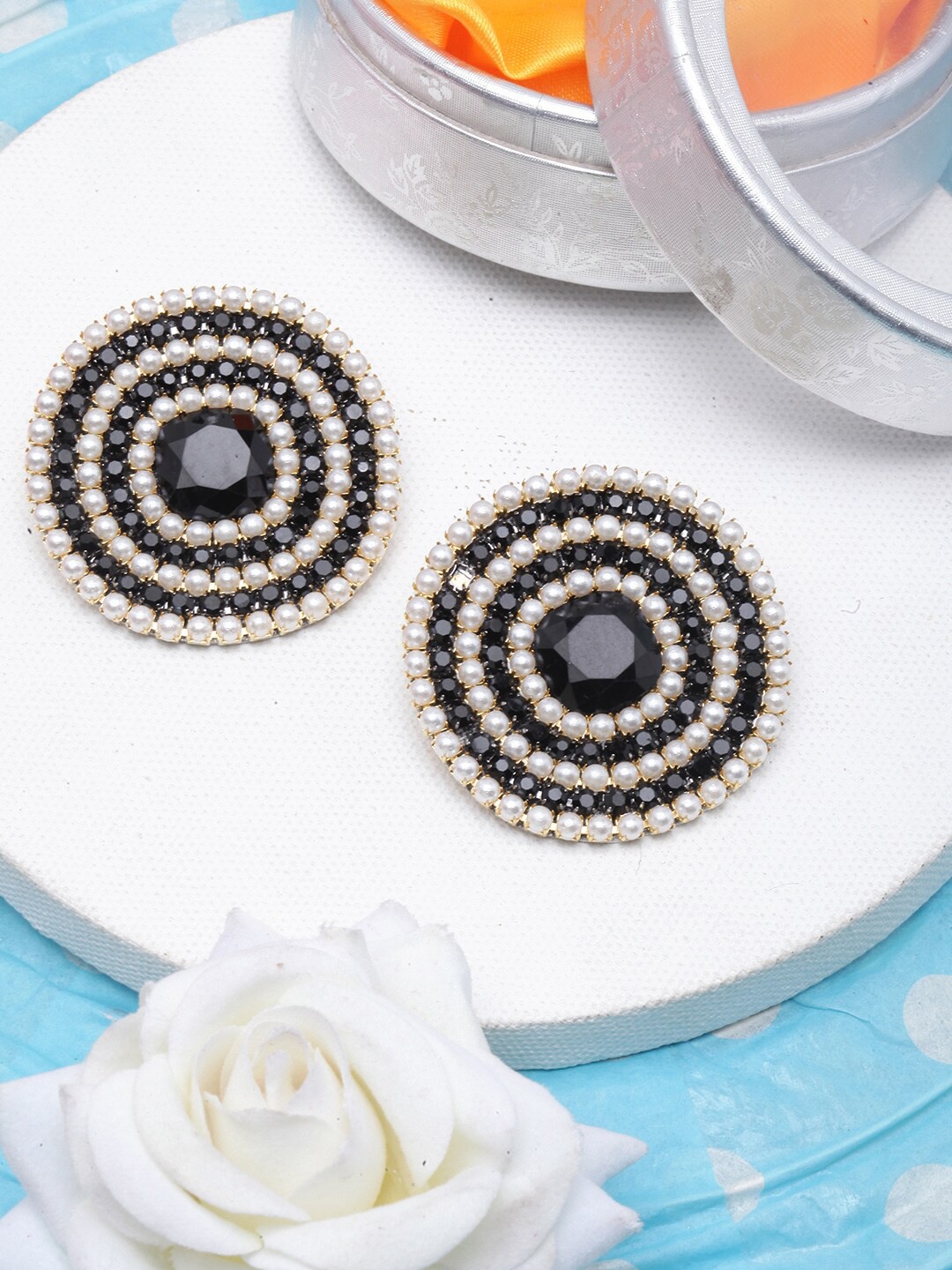 

Awadhi Gold-Plated Circular Studs Earrings