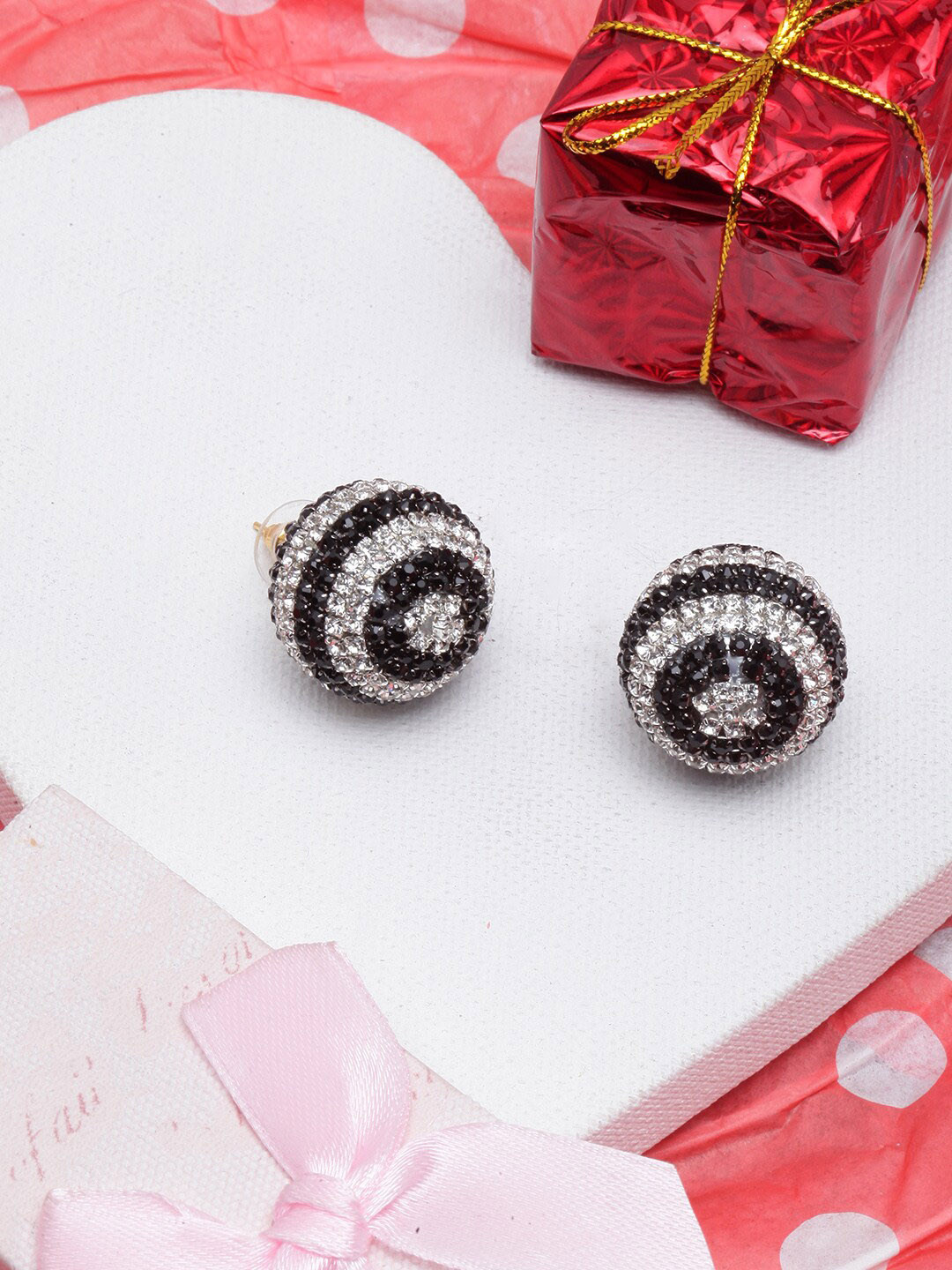 

Awadhi Gold-Plated Contemporary Studs Earrings, Black