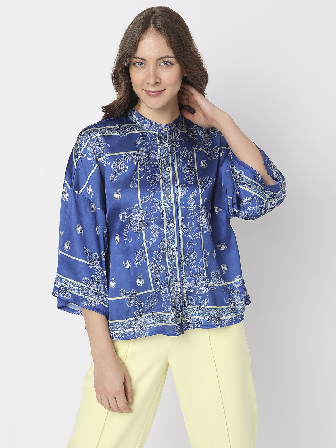 

Vero Moda Floral Printed Casual Shirt, Blue