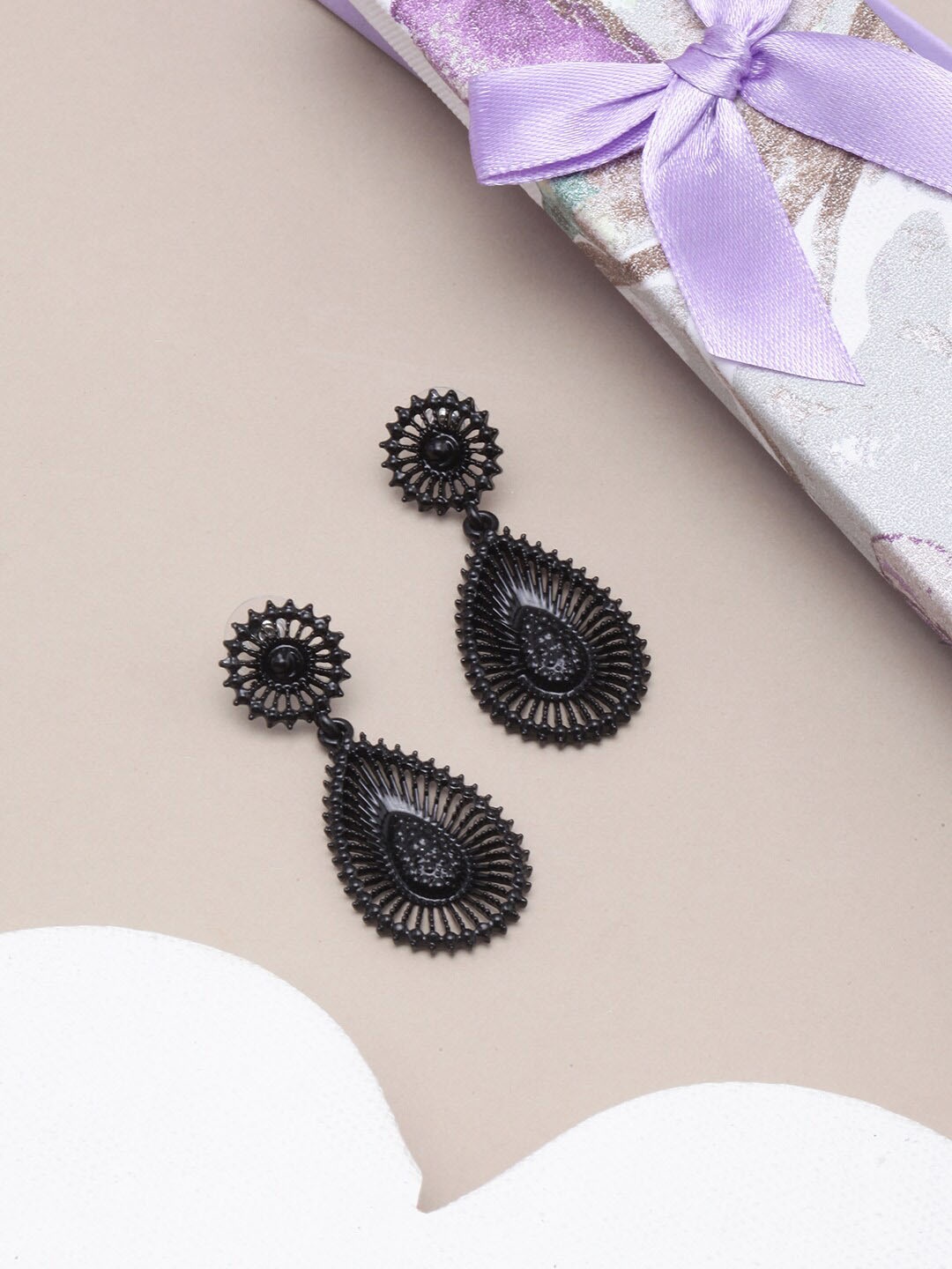 

Sangria Black-Plated Drop Earrings