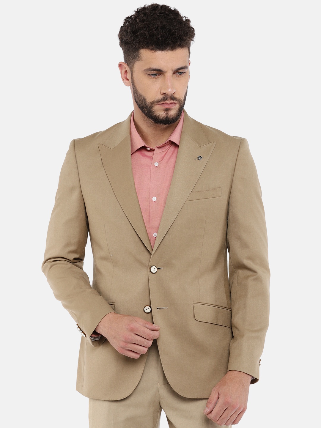 

Raymond Men Khaki Single Breasted Solid Formal Blazer