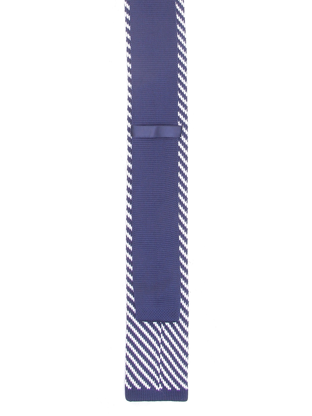 

Calvadoss Men Striped Microfiber Skinny Tie, Navy blue