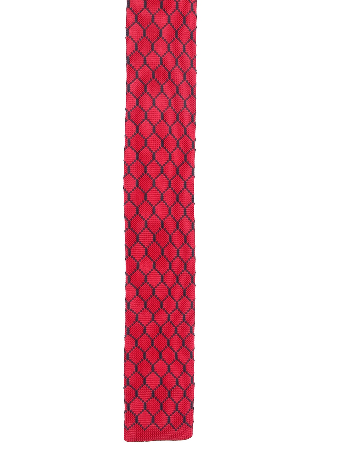 

Calvadoss Men Woven Design Microfiber Skinny Tie, Red