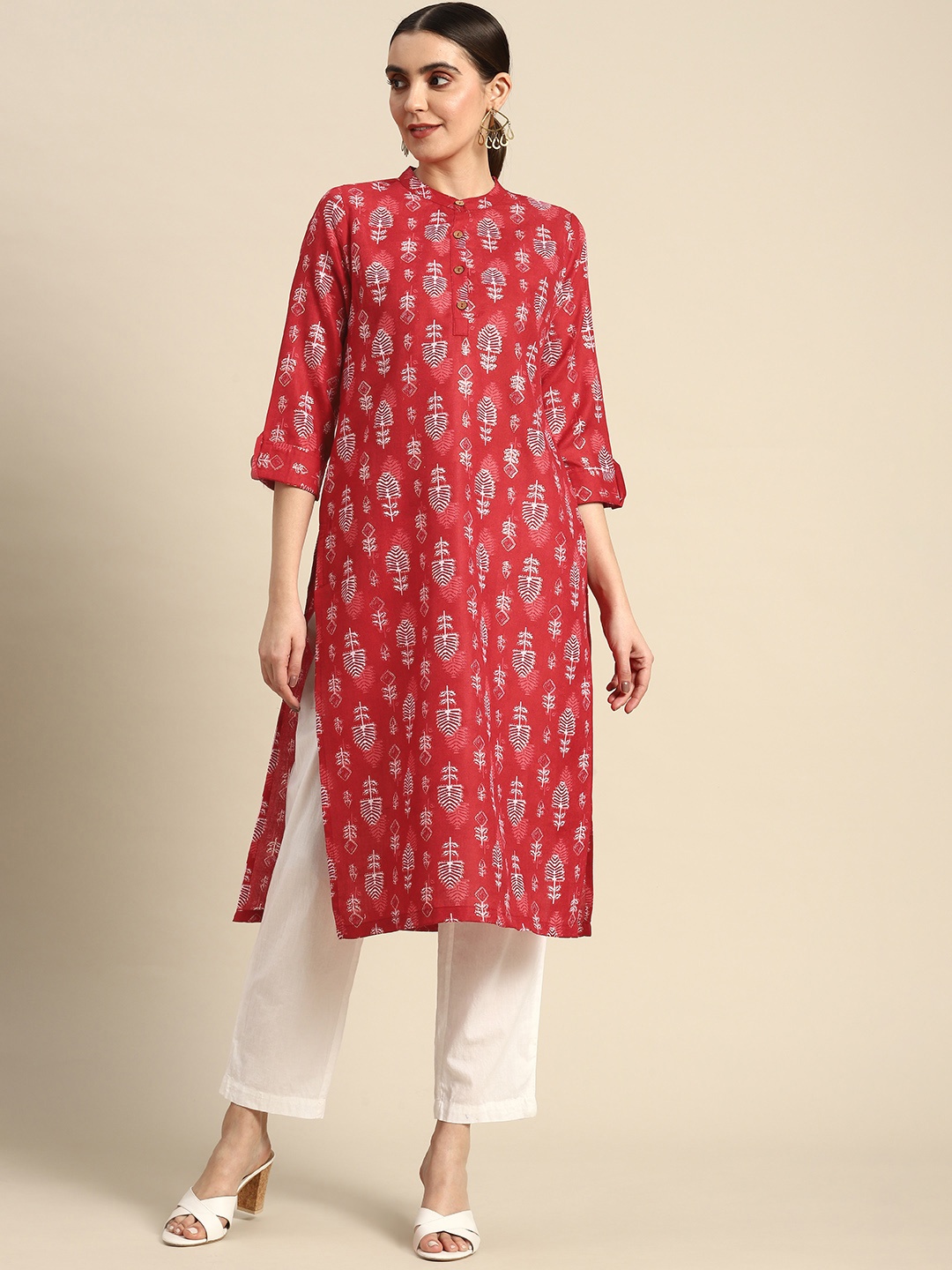 

Anouk Ethnic Motifs Printed Kurta, Red