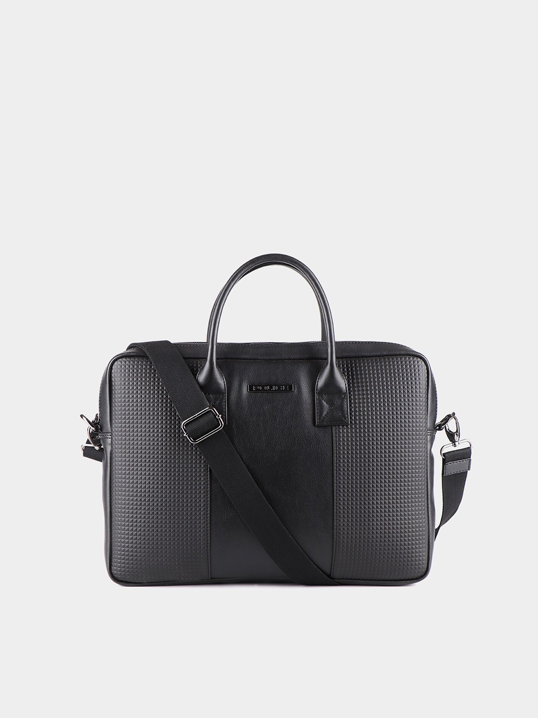 

Police Men Textured Laptop Bag, Black