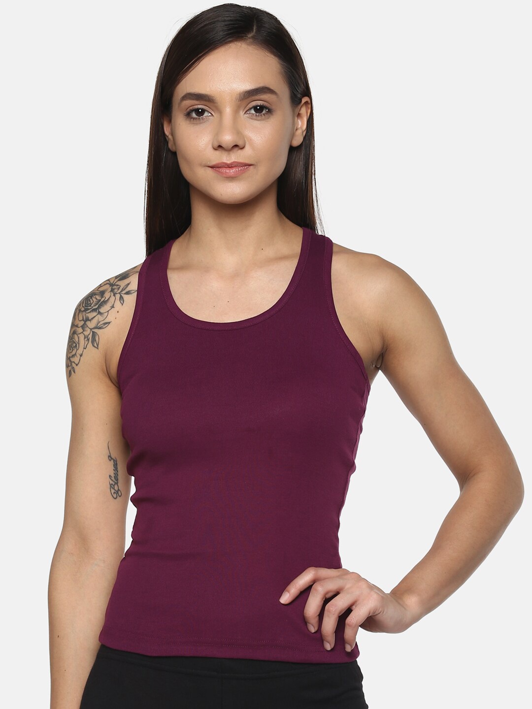 

Roadster Non Padded Racer Back Pure Cotton Camisole, Purple
