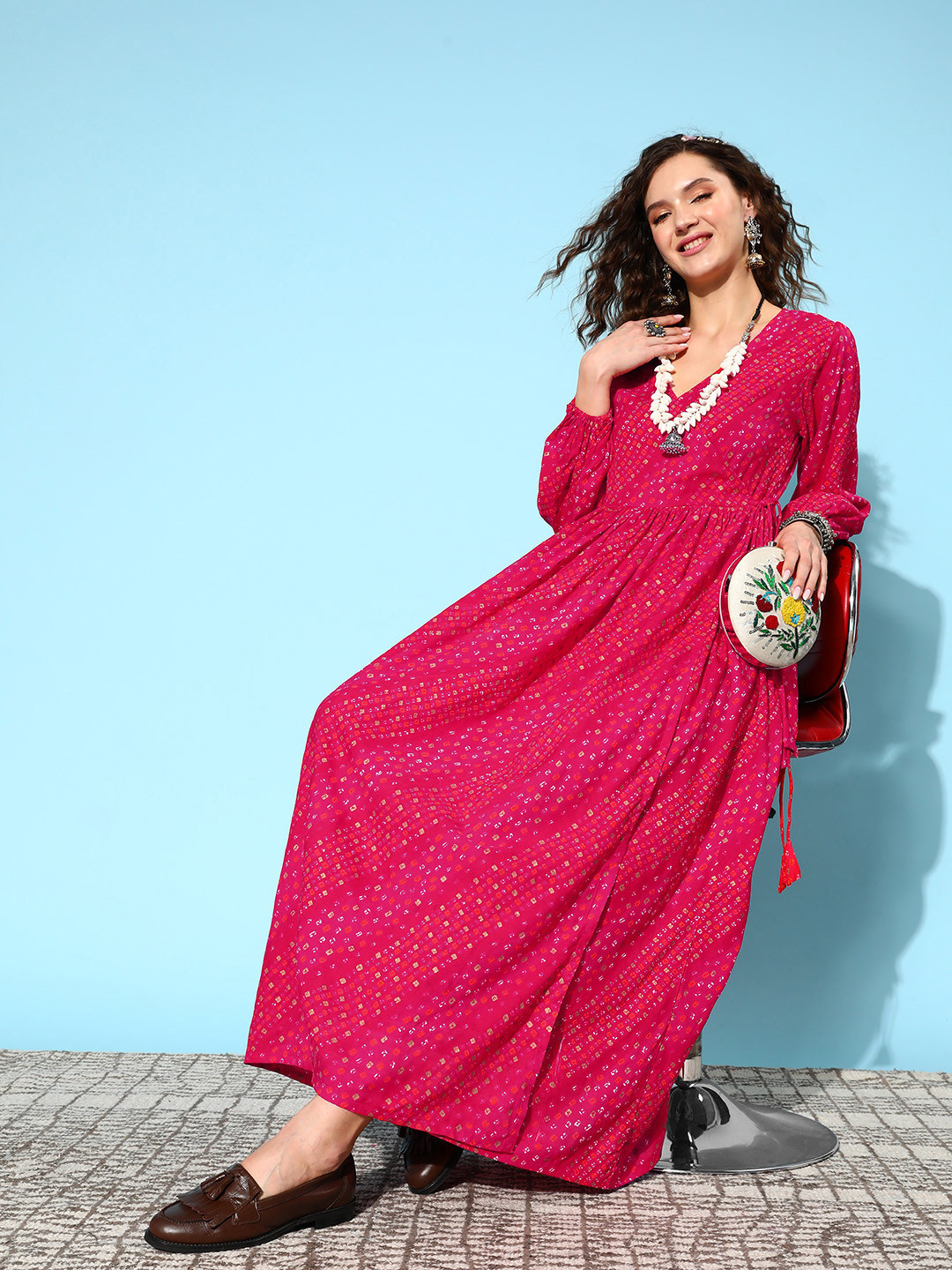 

InWeave Solid Maxi Dress, Pink