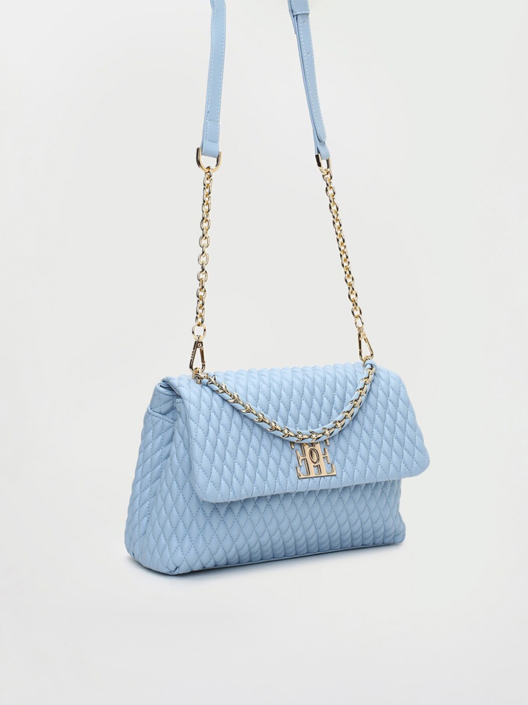 

ELLE Blue Textured Structured Sling Bag