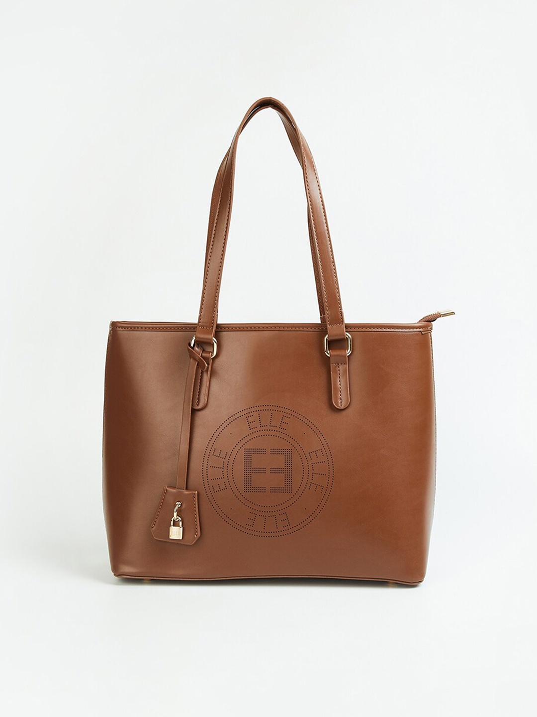 

ELLE Structured Tote Bag, Brown