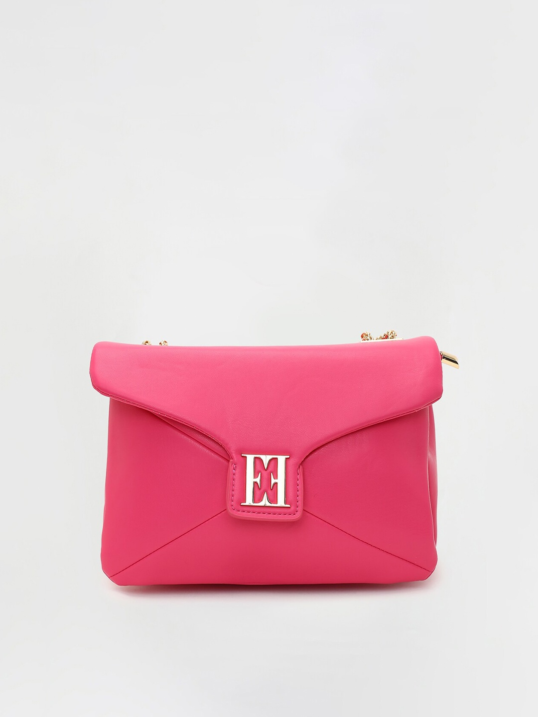 

ELLE One Handle Zip Closure Structured Sling Bag, Pink