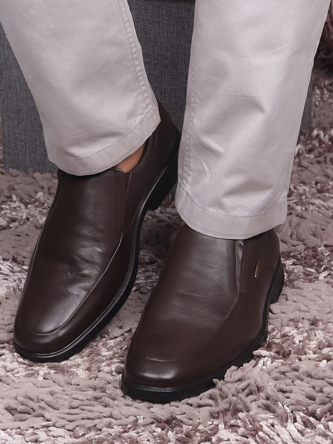 

Red Chief Men Leather Formal Slip-On Shoes, Brown