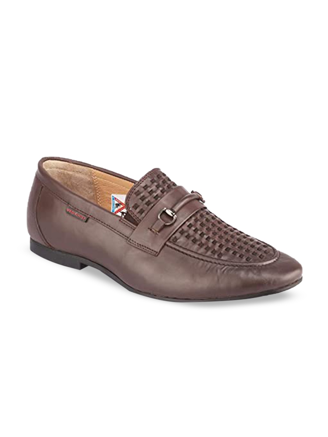 

Red Chief Men Textured Leather Formal Loafers, Brown