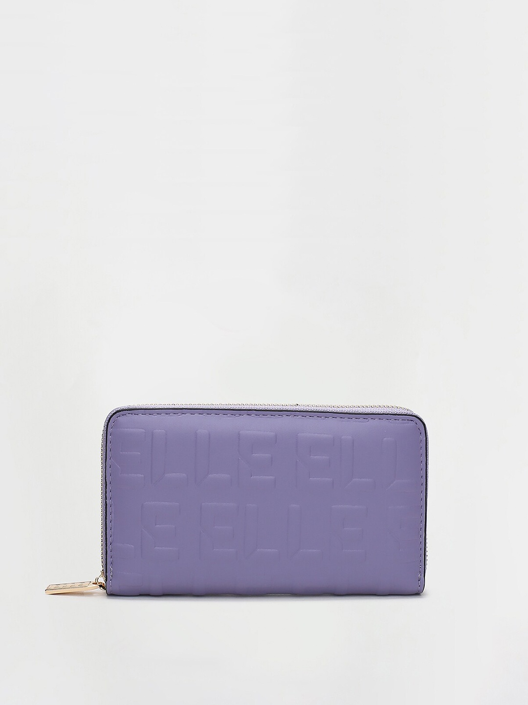 

ELLE Women Textured Zip Around Wallet, Purple