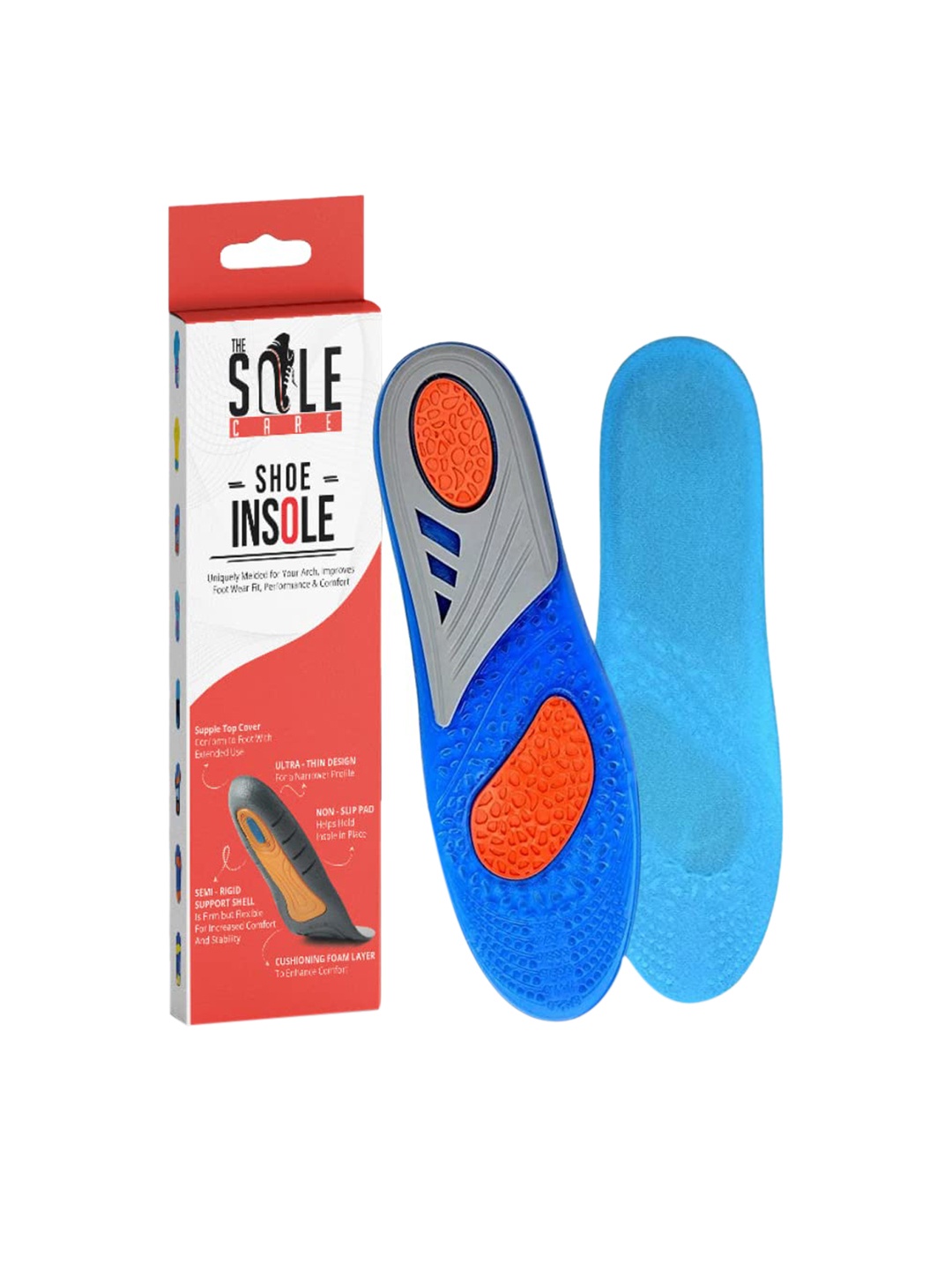 

royalkart Textured Shock Absorbing Shoe Insole, Blue