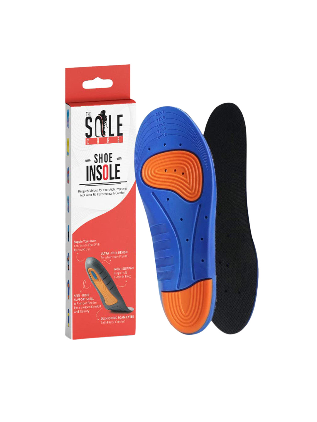 

royalkart Textured Sweat Absorbing Sport Shoe Insole, Blue