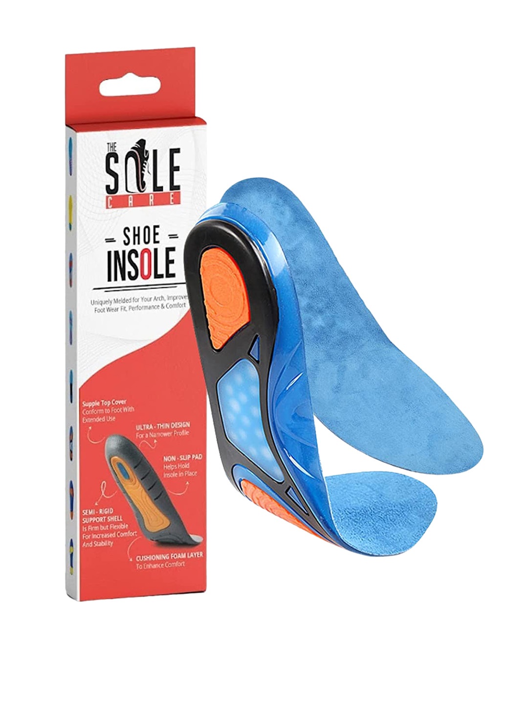 

royalkart Textured Sweat Absorbing Sport Shoe Insole, Blue