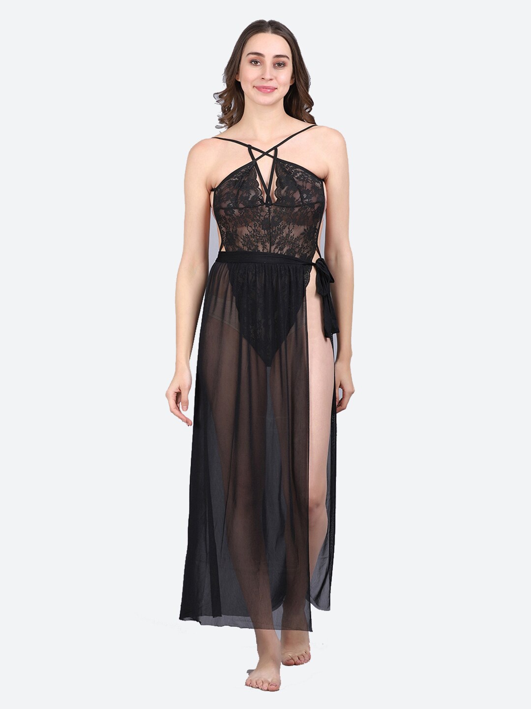 

Fleurt V-Neck Baby Doll, Black