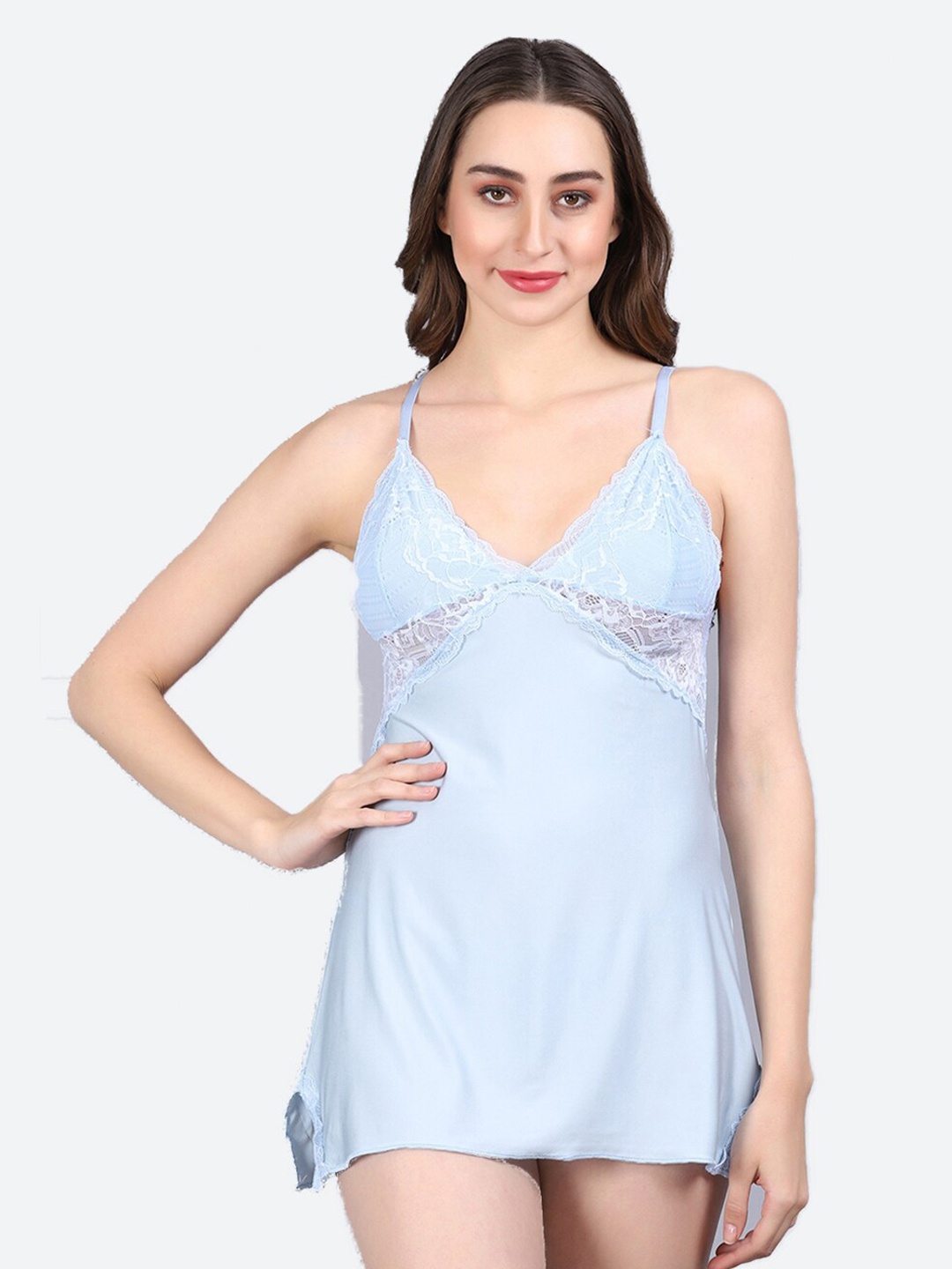 

Fleurt Shoulder Straps Baby Doll, Turquoise blue