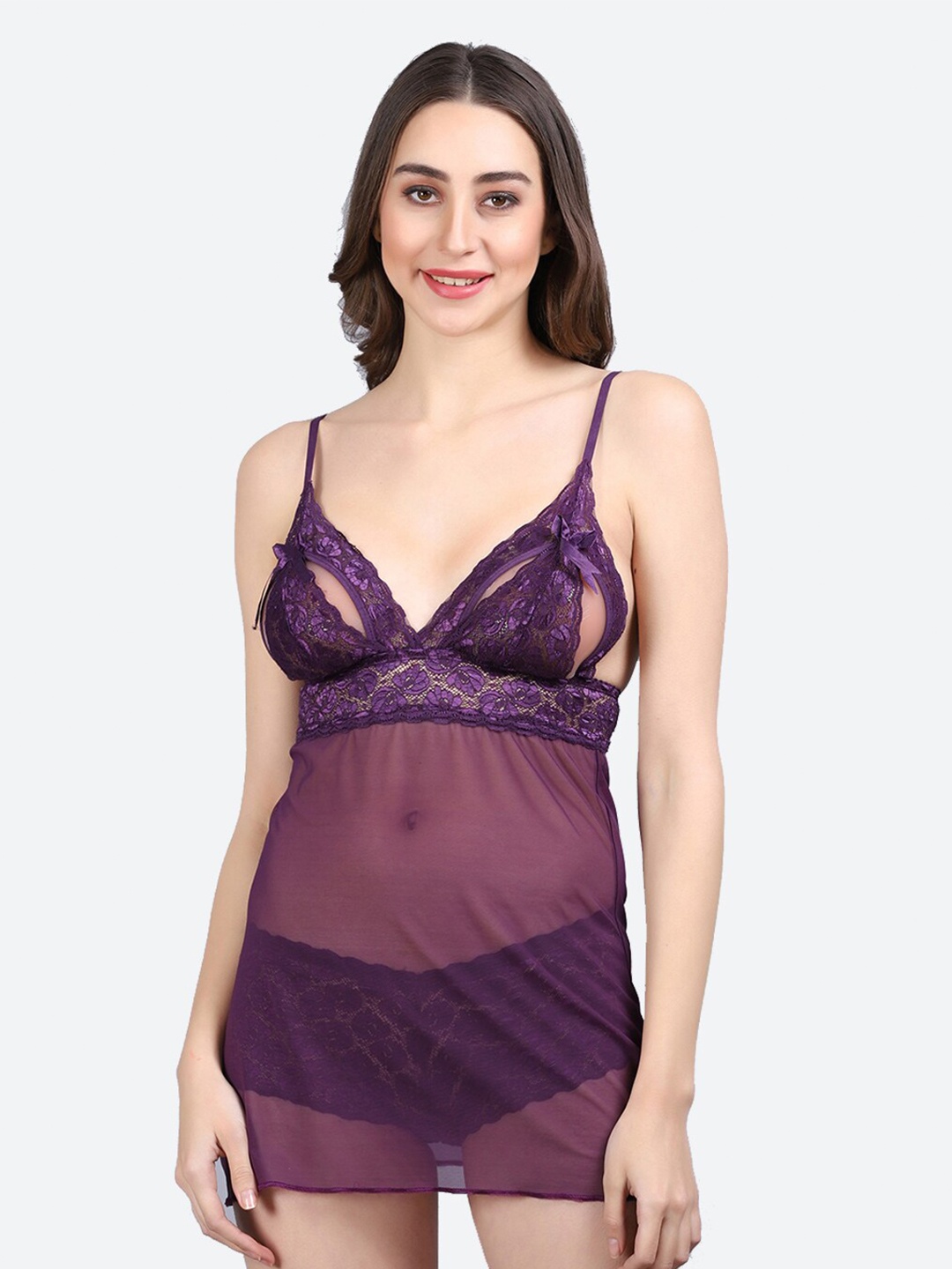 

Fleurt Shoulder Strap Baby Doll, Purple