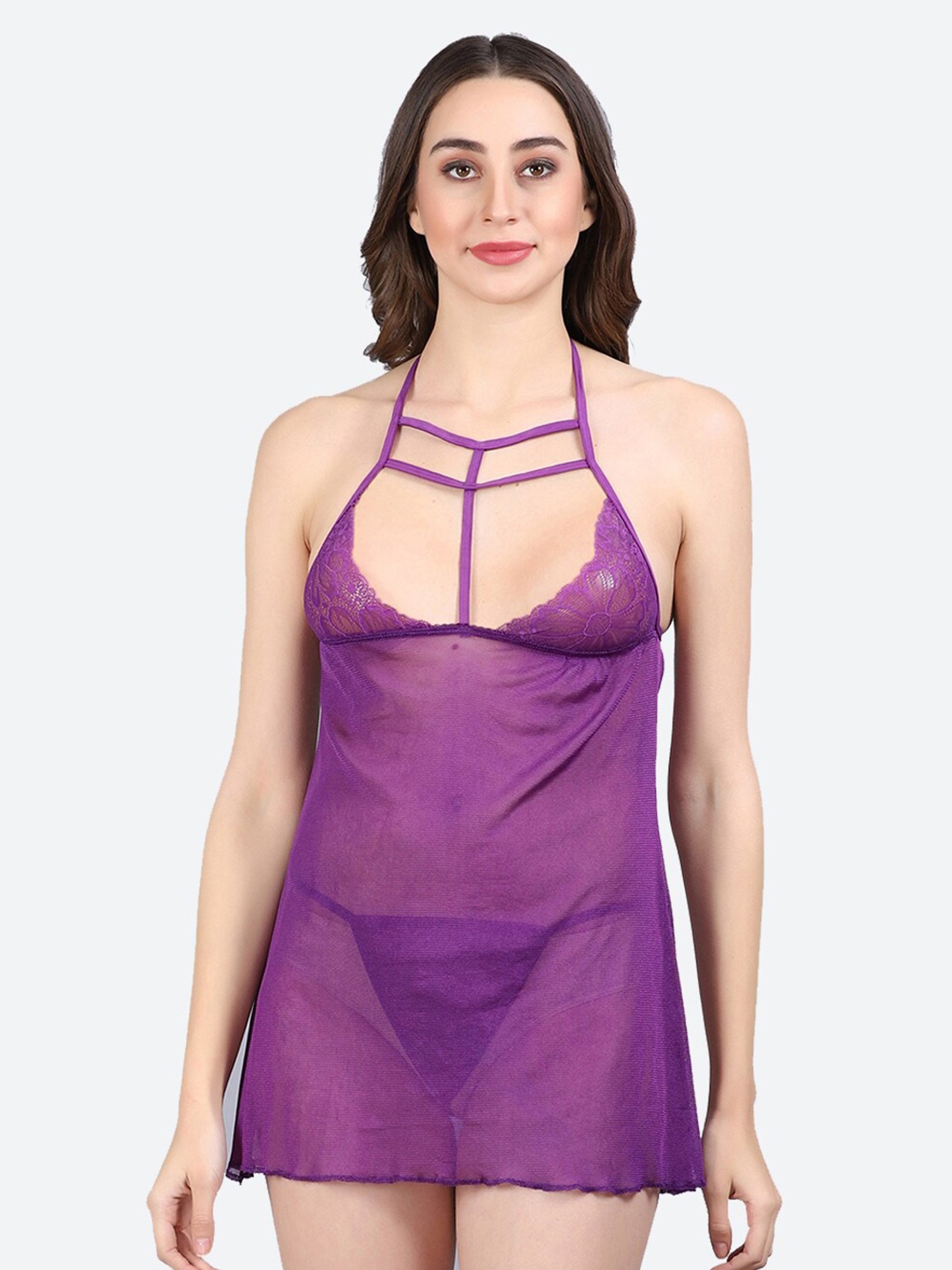 

Fleurt Halter Neck Baby Doll, Purple