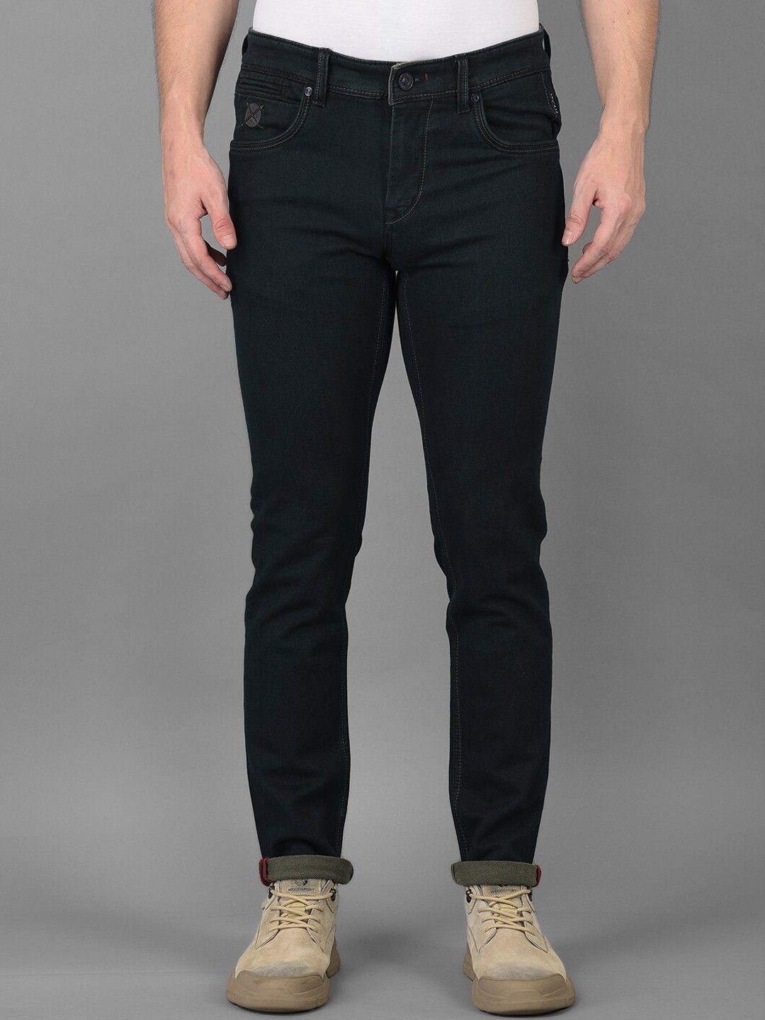 

Canary London Men Smart Skinny Fit Mid-Rise Stretchable Jeans, Black