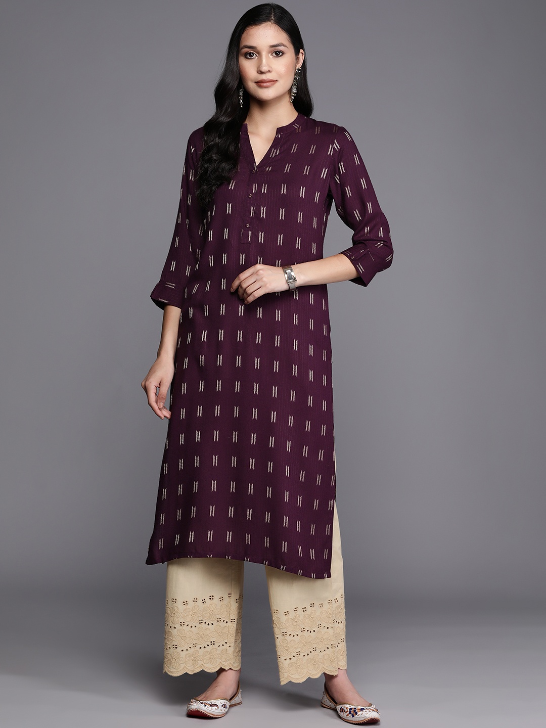 

Libas Geometric Printed Kurta, Purple