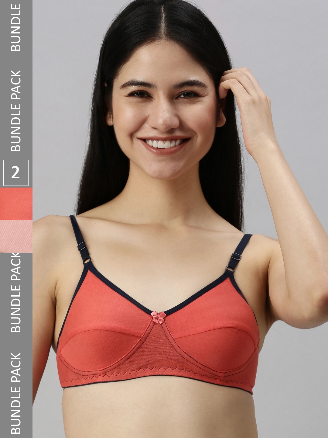 

Kryptic Pack Of 2 Non-Padded Cotton Everyday Bra, Orange