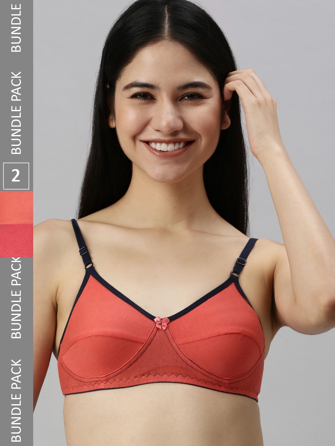 

Kryptic Pack of 2 Non-Padded Pure Cotton Everyday Bra, Pink