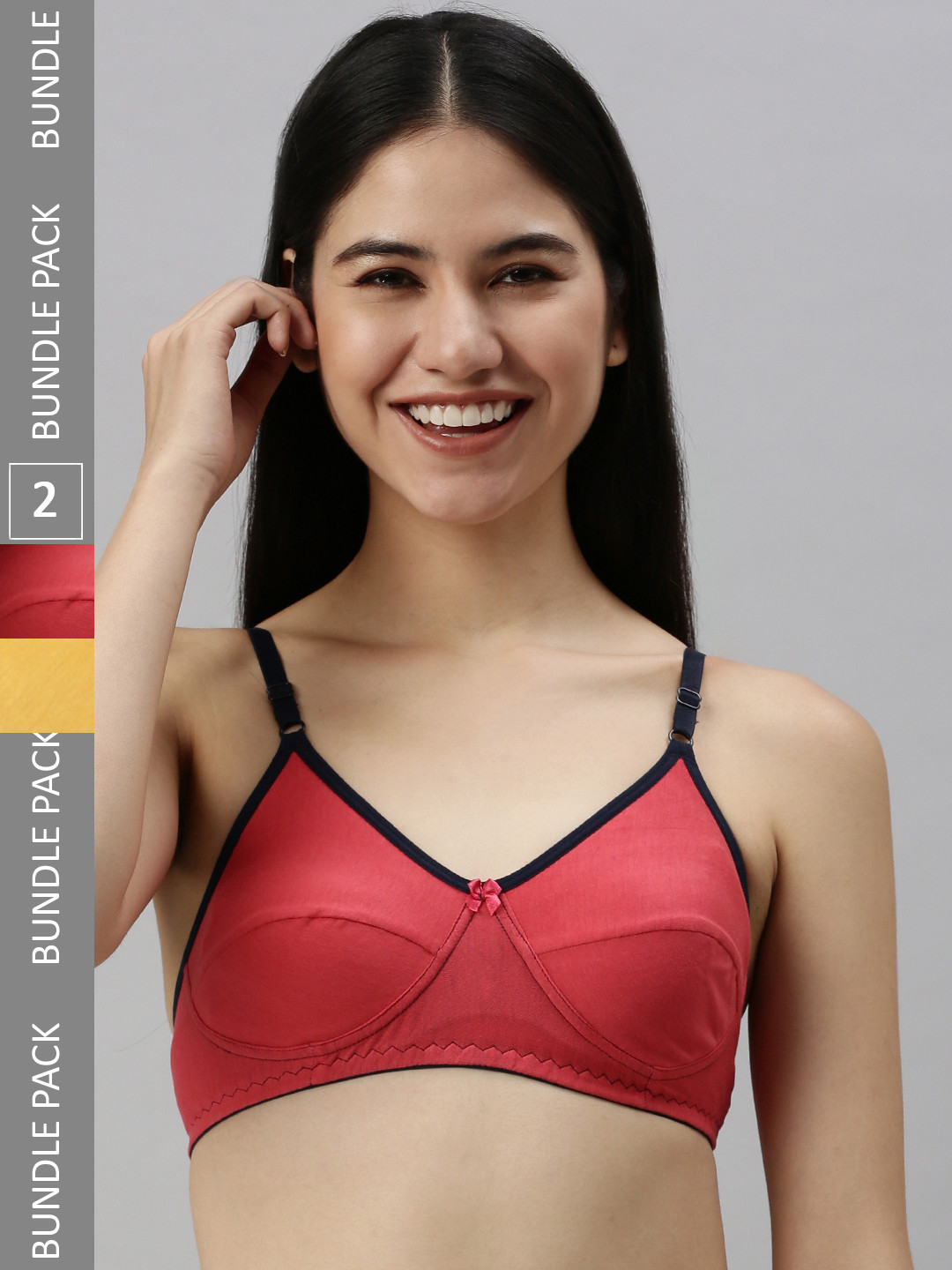 

Kryptic Pack Of 2 Non-Padded Cotton Everyday Bra, Red