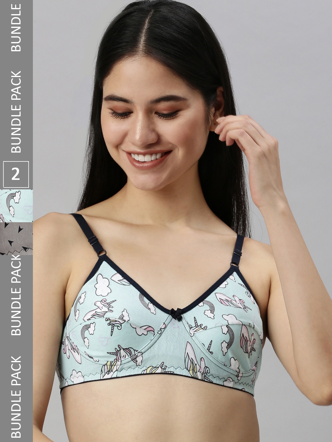 

Kryptic Pack of 2 Pure Cotton Everyday Bra, Sea green