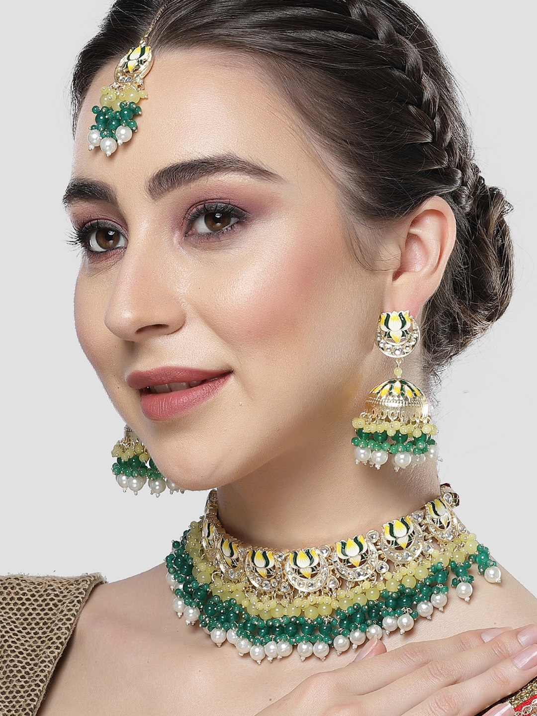 

KARATCART Gold-Plated Kundan-Studded Jewellery Set