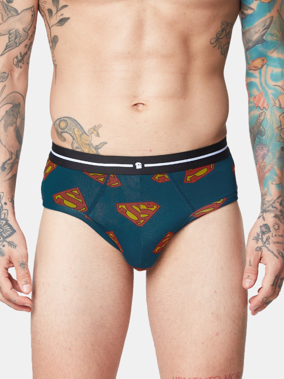 

The Souled Store Men Superman Printed Basic Briefs, Teal