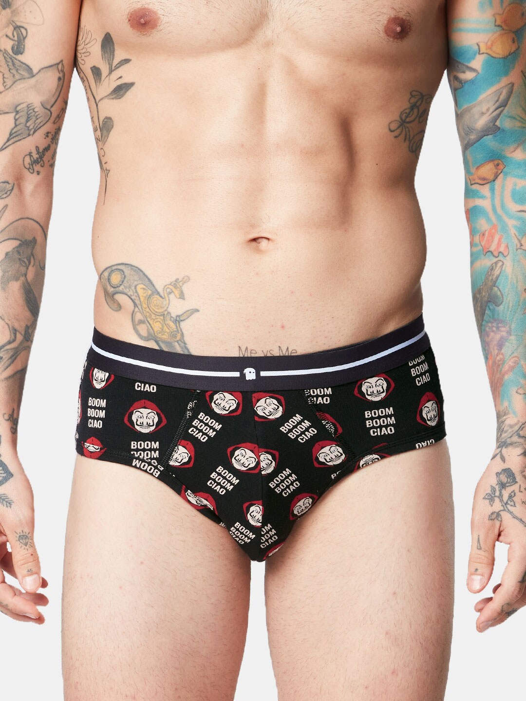 

The Souled Store Men Money Heist Printed Basic Briefs, Black