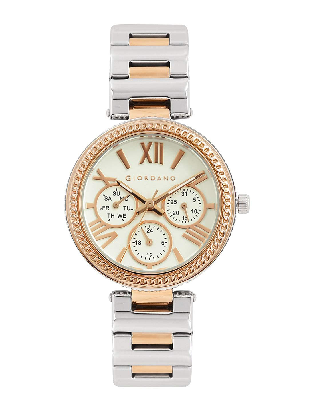 

GIORDANO Women Round Dial & Bracelet Style Straps Analogue Watch- 2817-22, Silver