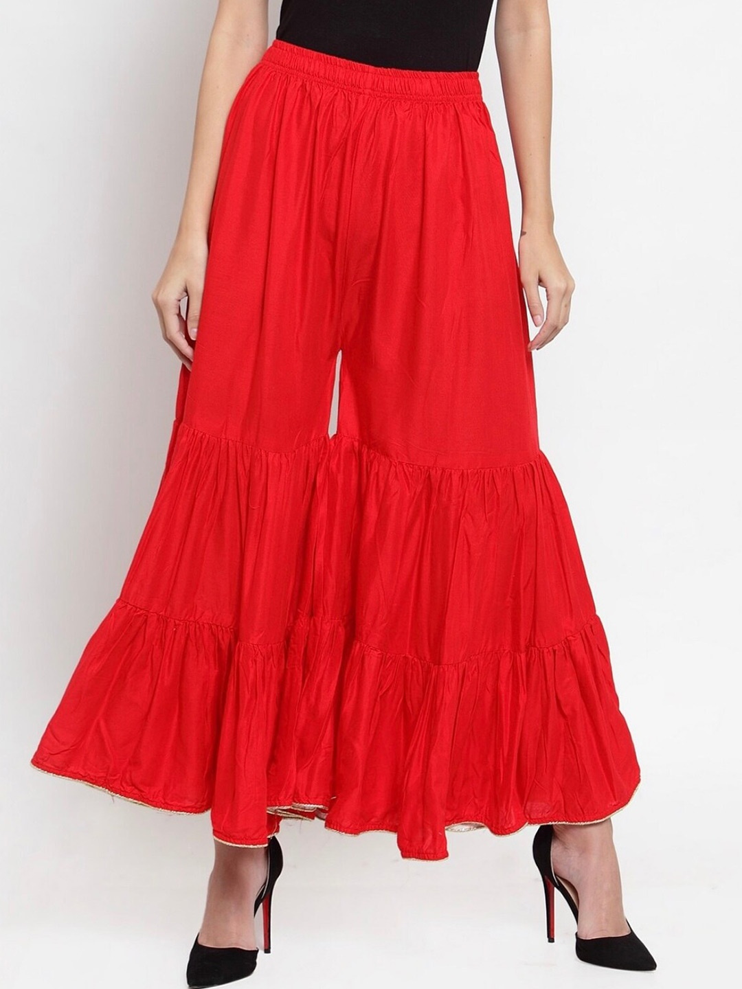 

BCZ Style Women Flared Ethnic Sharara, Red