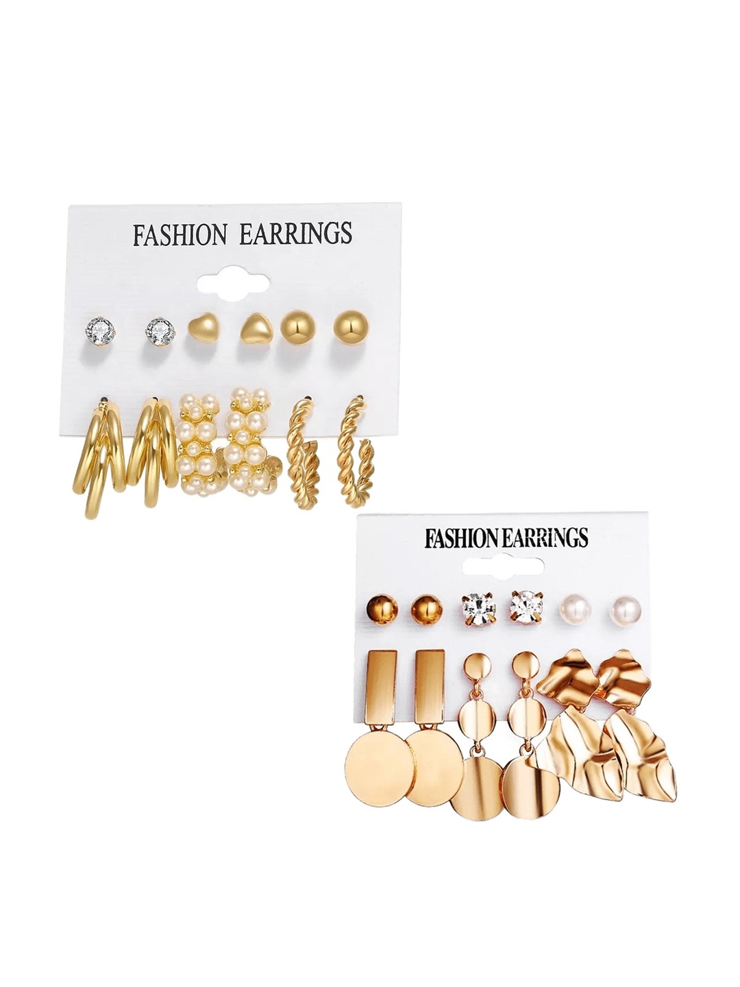 

Pinapes Pack of 12 Geometric Hoop Earrings, White