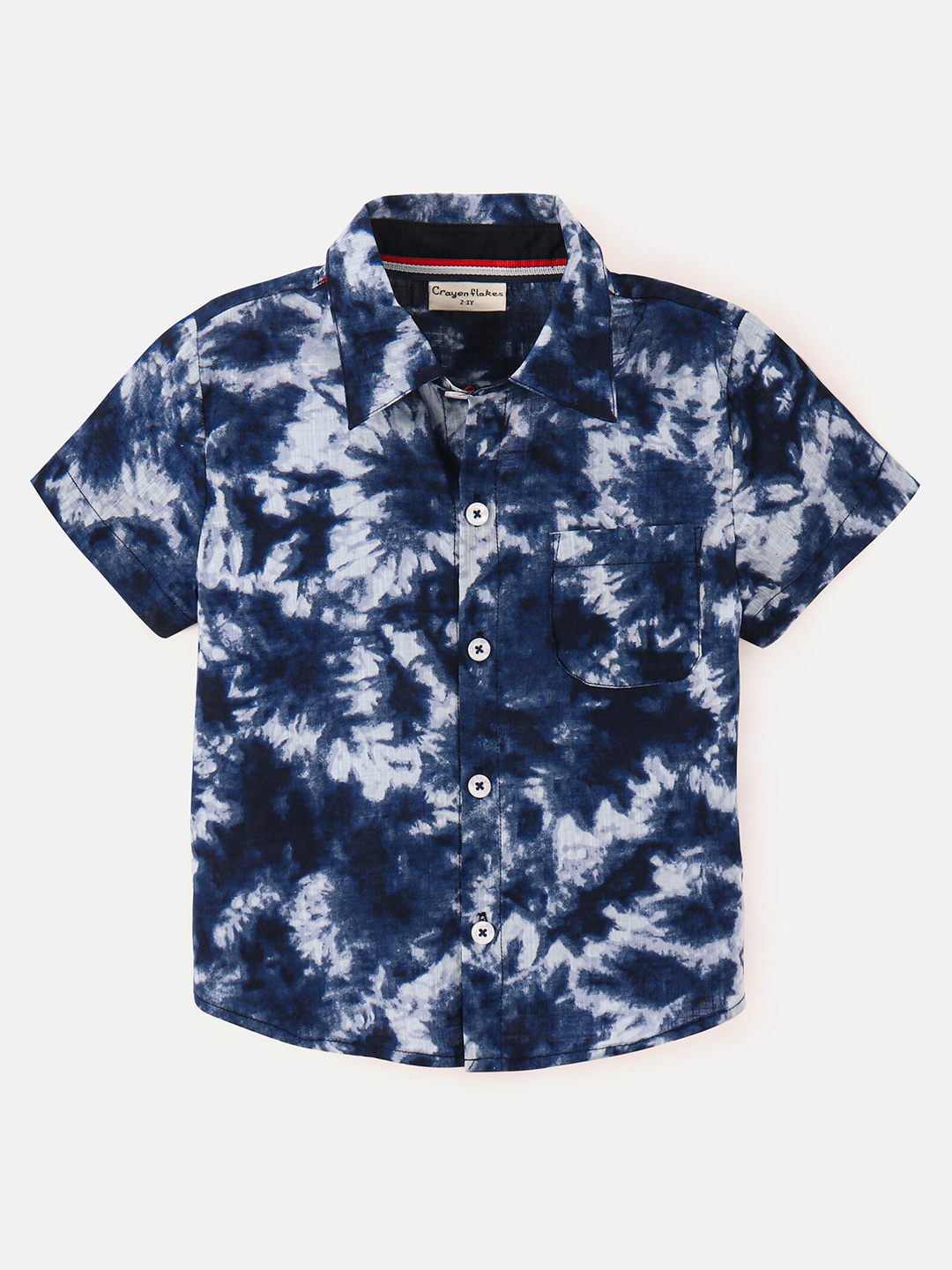 

CrayonFlakes Boys Printed Cotton Casual Shirt, Blue