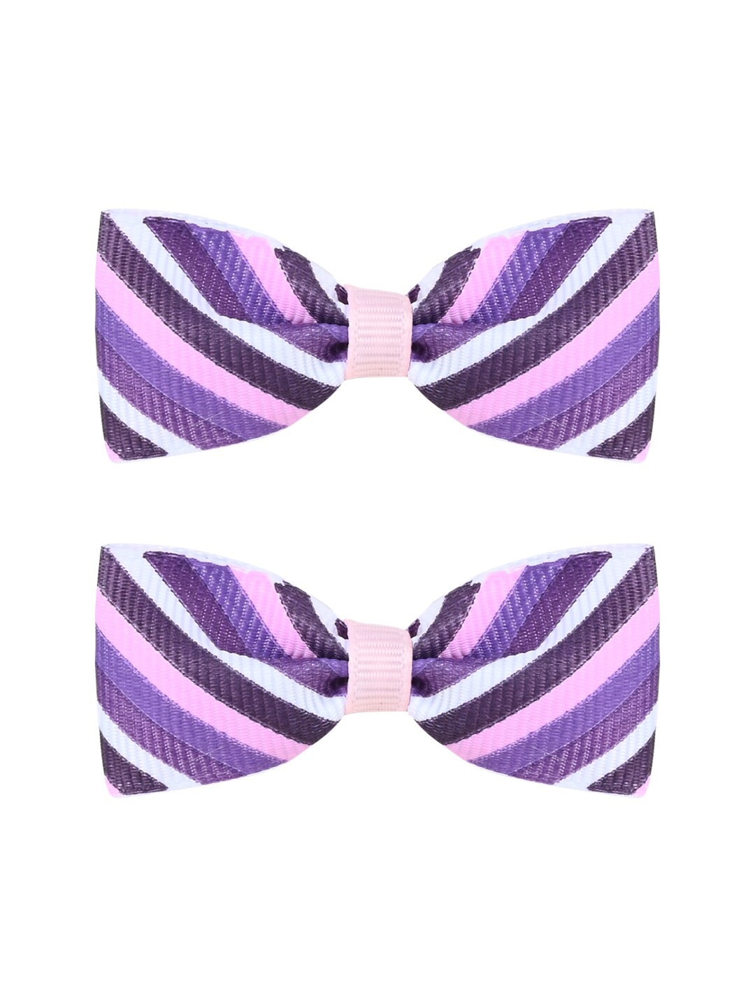 

Aye Candy Girls Set of 2 Striped Bow Alligator Hair Clip, Purple