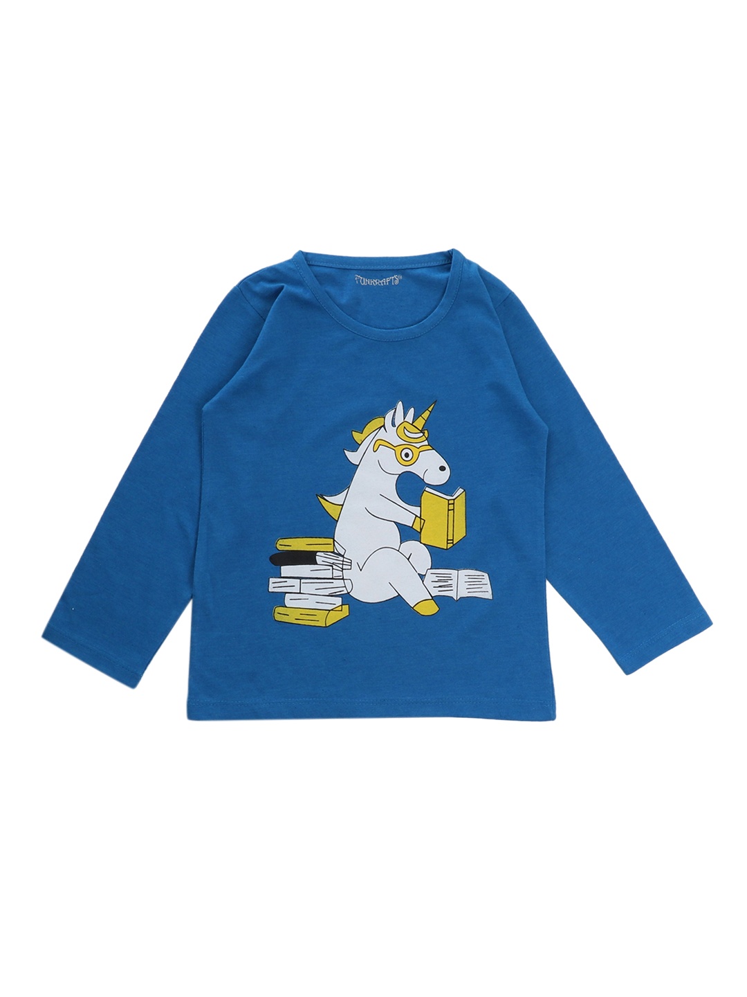 

FUNKRAFTS Kids Graphic Printed Pure Cotton Night Suit, Blue